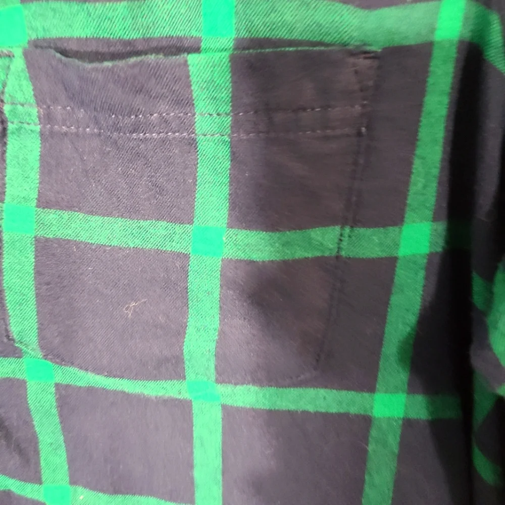J‎ Crew Women's Medium M Blue and Green Buffalo Check Shirt 1/4 Button Up